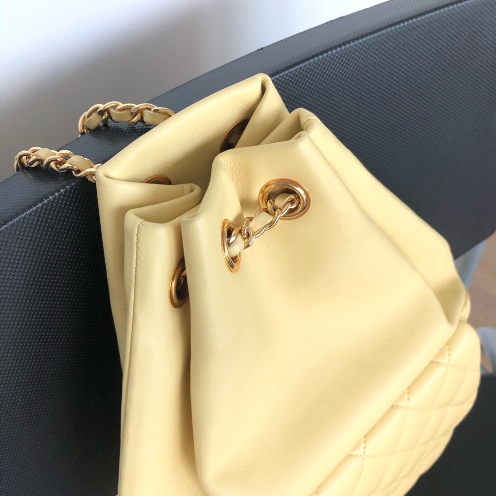 Chanel Small Yellow Backpack In Seoul Lambskin - Picture 3 of 8
